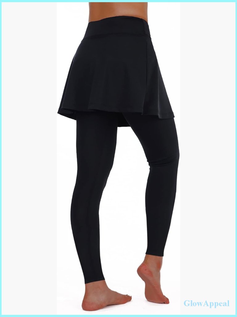 Tennis Skirted Leggings With Pockets, Capri Yoga Skort For Women